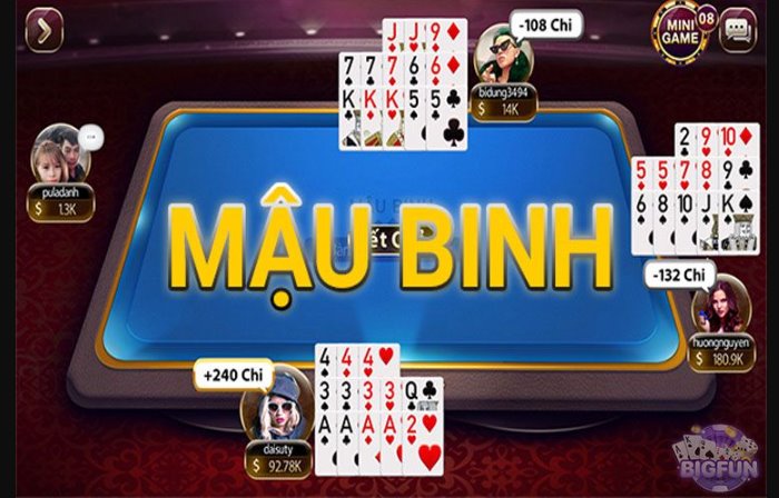 Hướng dẫn cách xếp bài game mậu binh để lập thành các chi mạnh nhất