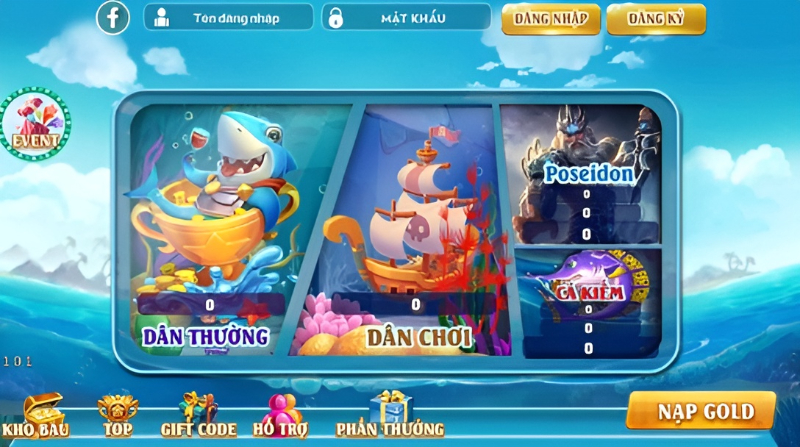 Chọn game và phòng chơi